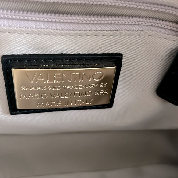 Valentino by Mario Valentino Diana Embossed  Leather Dome Black Crossbody Bag - Picture 8 of 10